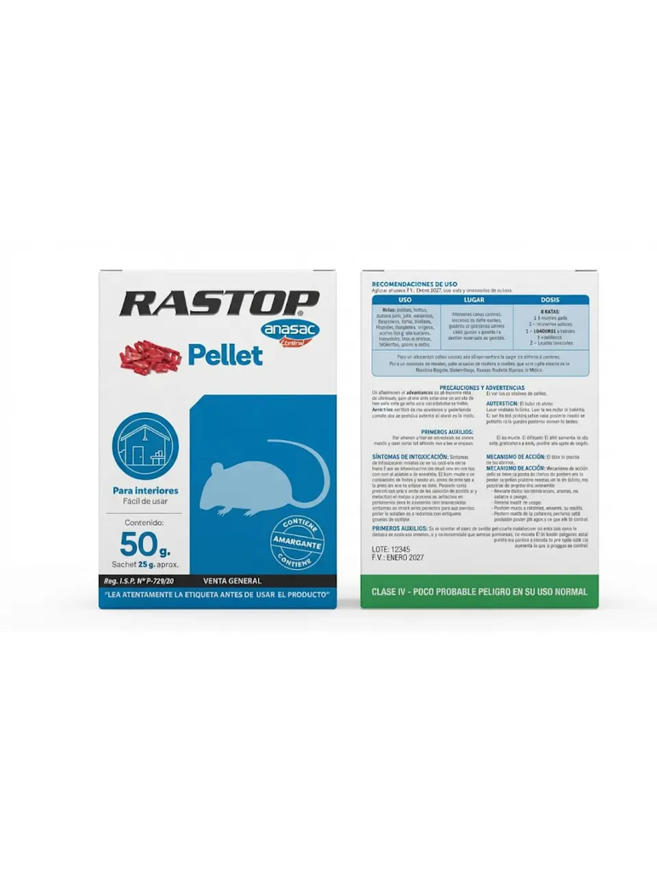 Rodenticida Rastop Pellet Anasac 50 g  1