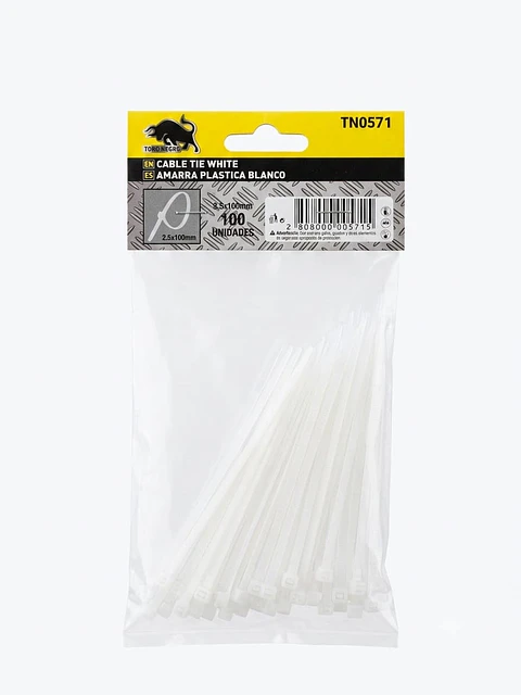 Amarras plásticas 100 unidades  2,5 mm x 100 mm