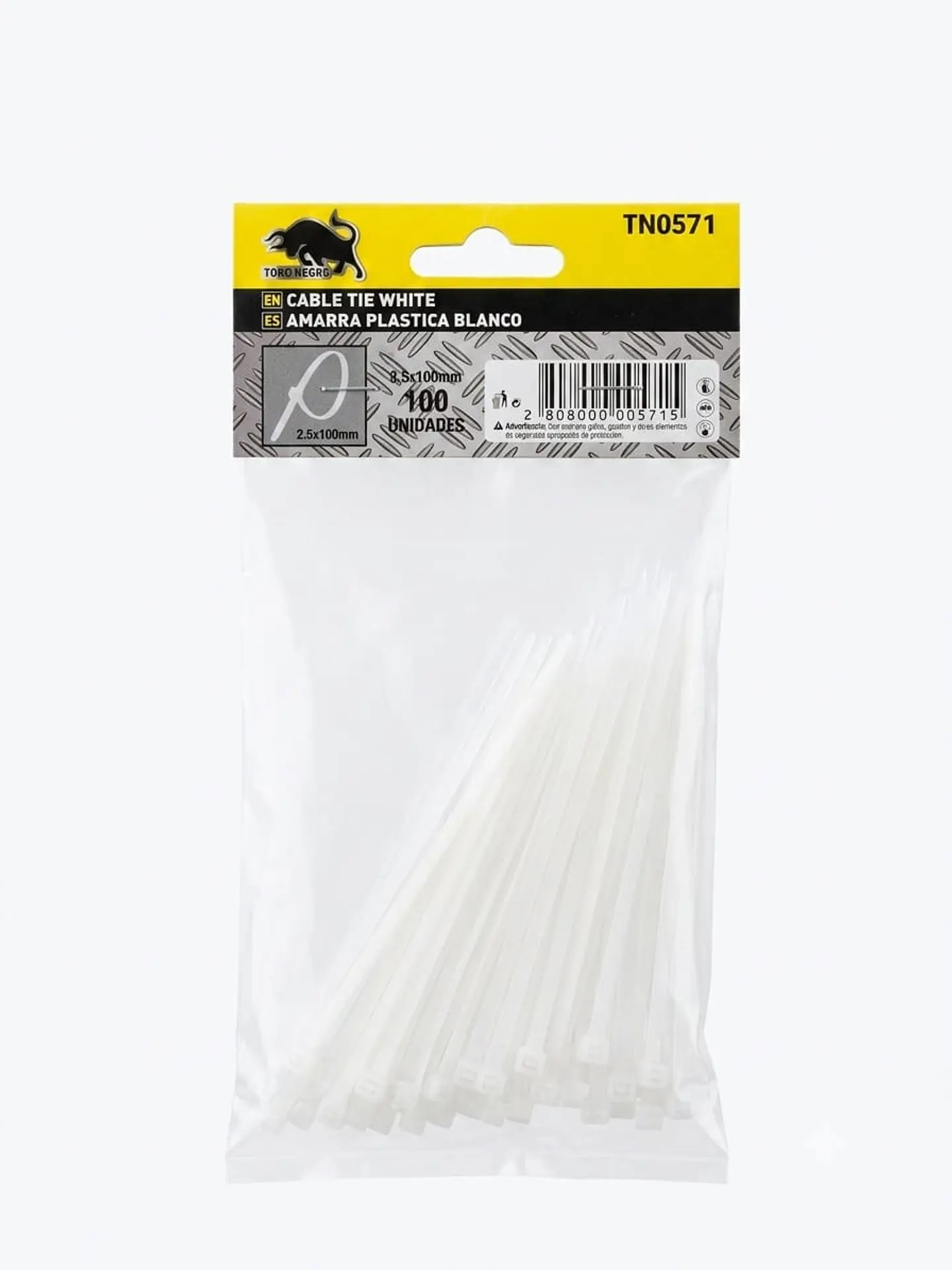 Amarras plásticas 100 unidades  2,5 mm x 100 mm 1
