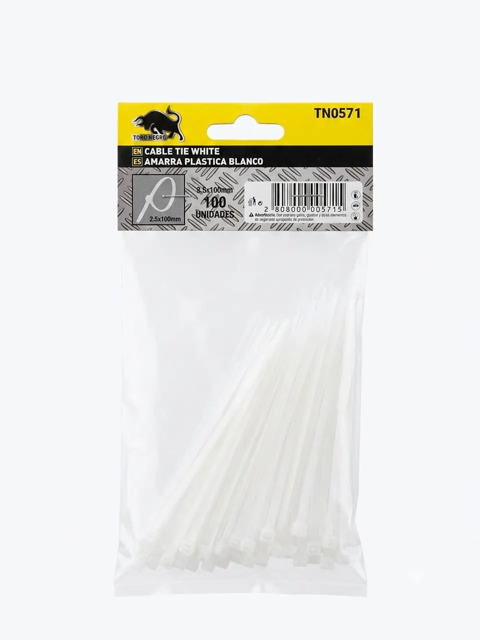Amarras plásticas 100 unidades  2,5 mm x 100 mm 1