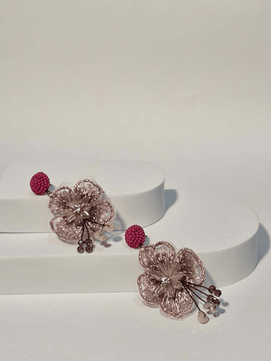 Pendientes rosa primaveral