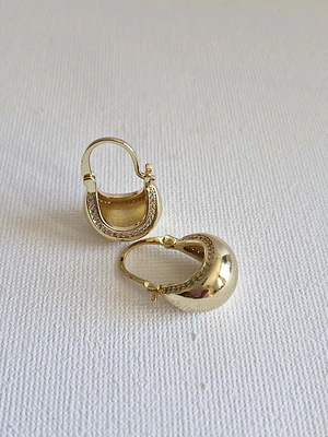 Aros bote dorada bañado oro