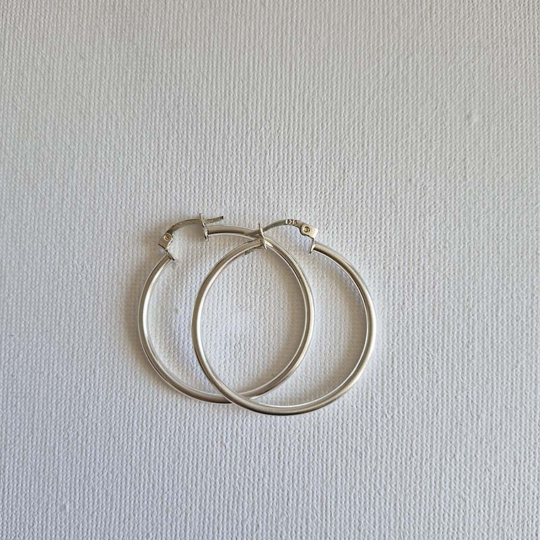 Argollas finas plata 3cm 1