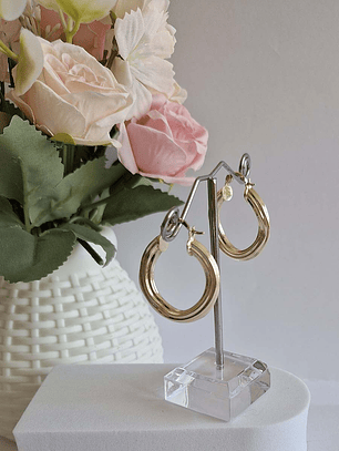 argollas doradas de acero inoxidable 3cm