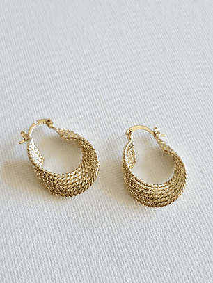 Argollas cordel dorado 2cm