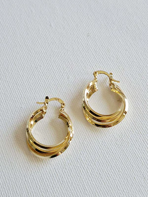 Aros biseladas bañadas en oro