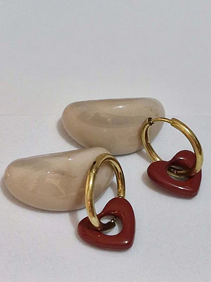 Aros corazon 2cm acero inoxidable 