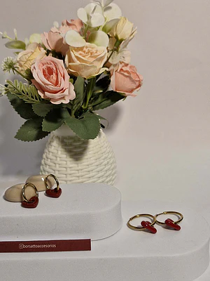 Aros doradas corazon acero inoxidable 3cm