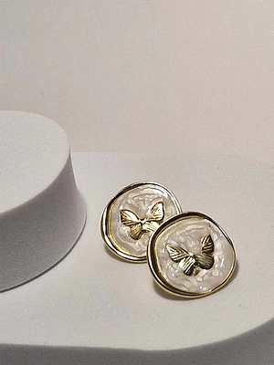 Aros circulares tipo boton mariposa  acero inoxidable