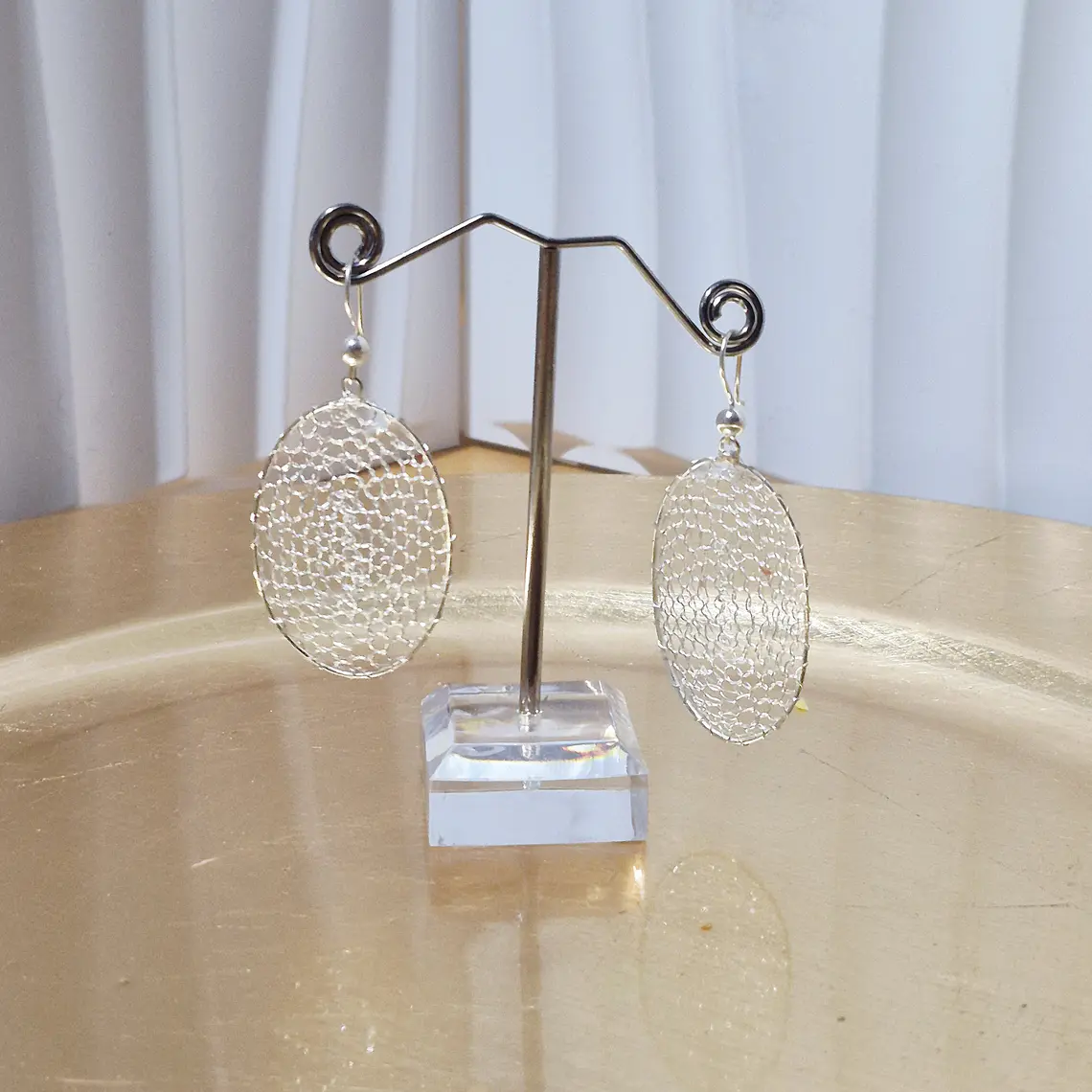 Aros colgante filigrana ovalado plata 950 2