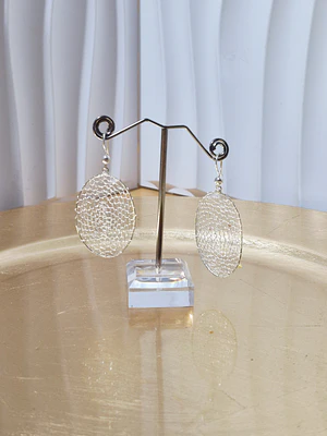 Aros colgante filigrana ovalado plata 950