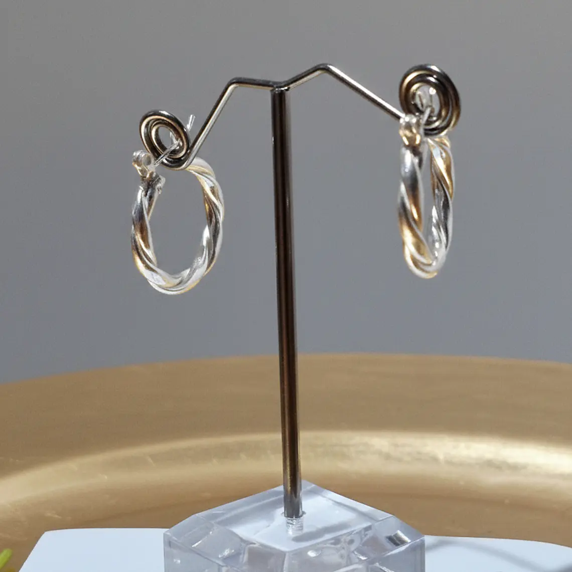 Argolla de Plata enroscada gancho salido 1