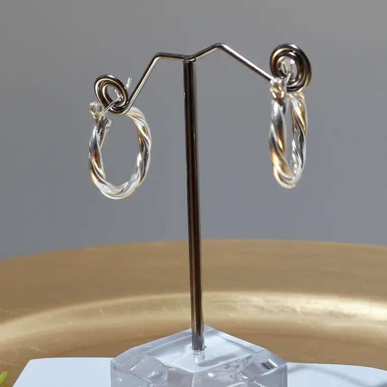 Argolla de Plata enroscada gancho salido 1