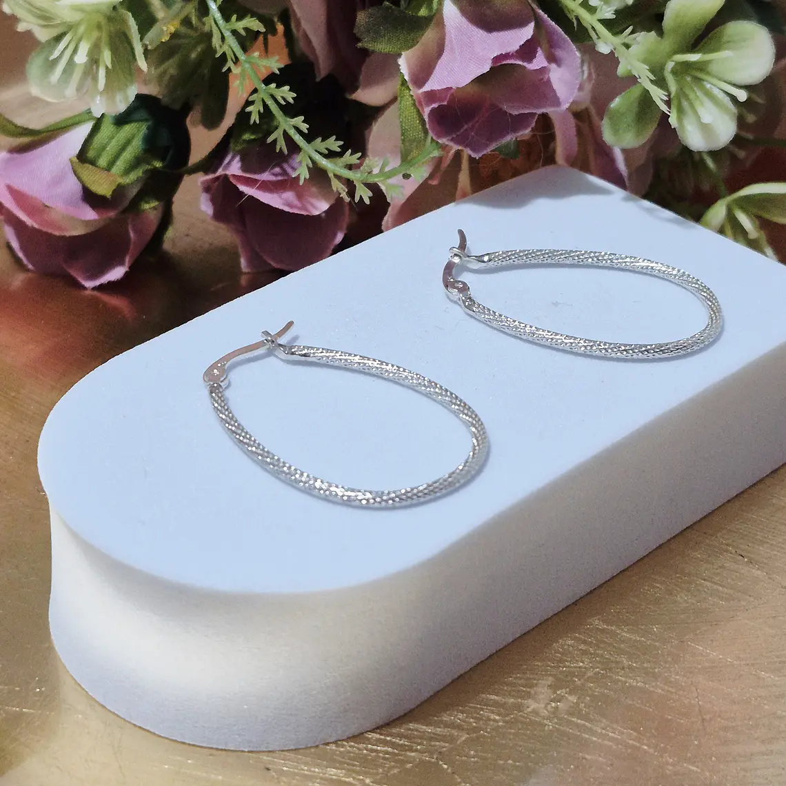 Aros de plata 950 diseño piel de serpiente 1