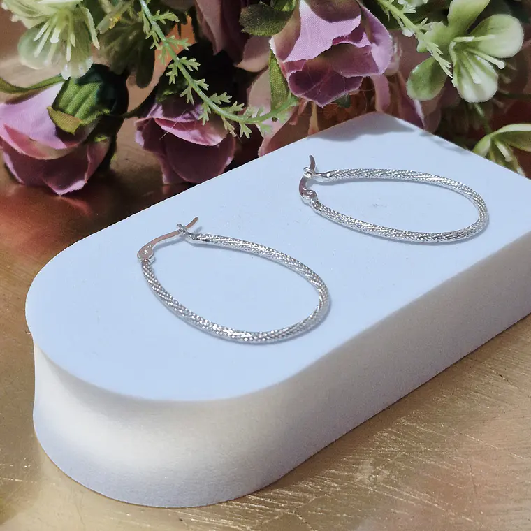 Aros de plata 950 diseño piel de serpiente 1