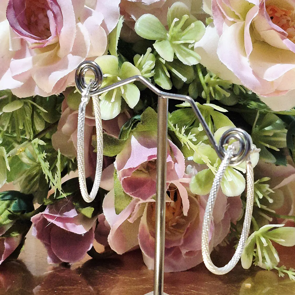 Aros de plata 950 diseño piel de serpiente 2