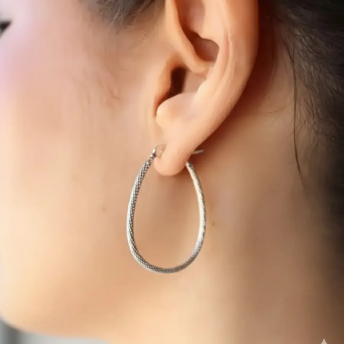 Aros de plata 950 diseño piel de serpiente 3