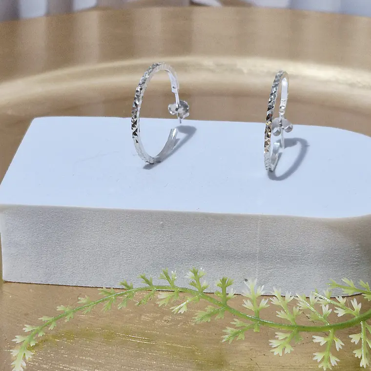 Argollas de Plata 950 diamantadas 1