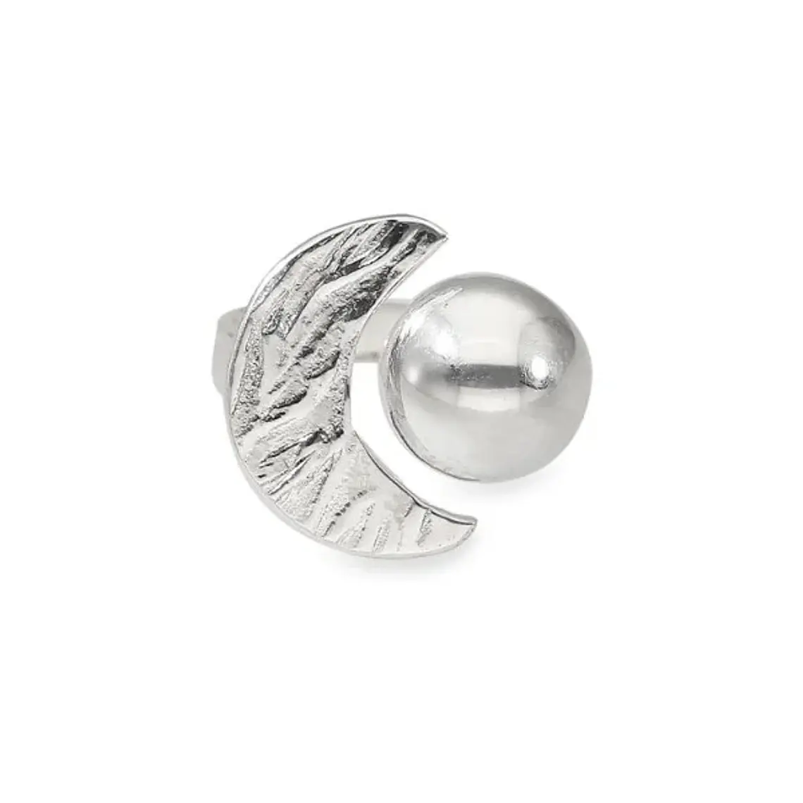 Anillo de plata 950 con diseño de sol y luna 2