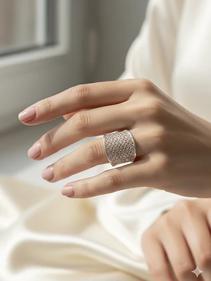 Anillo de filigrana fabricado en plata 950