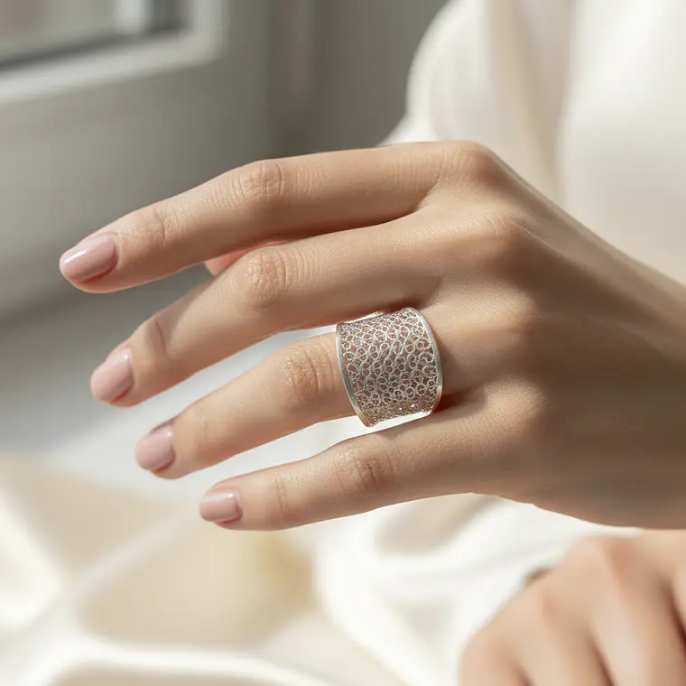 Anillo de filigrana fabricado en plata 950 1