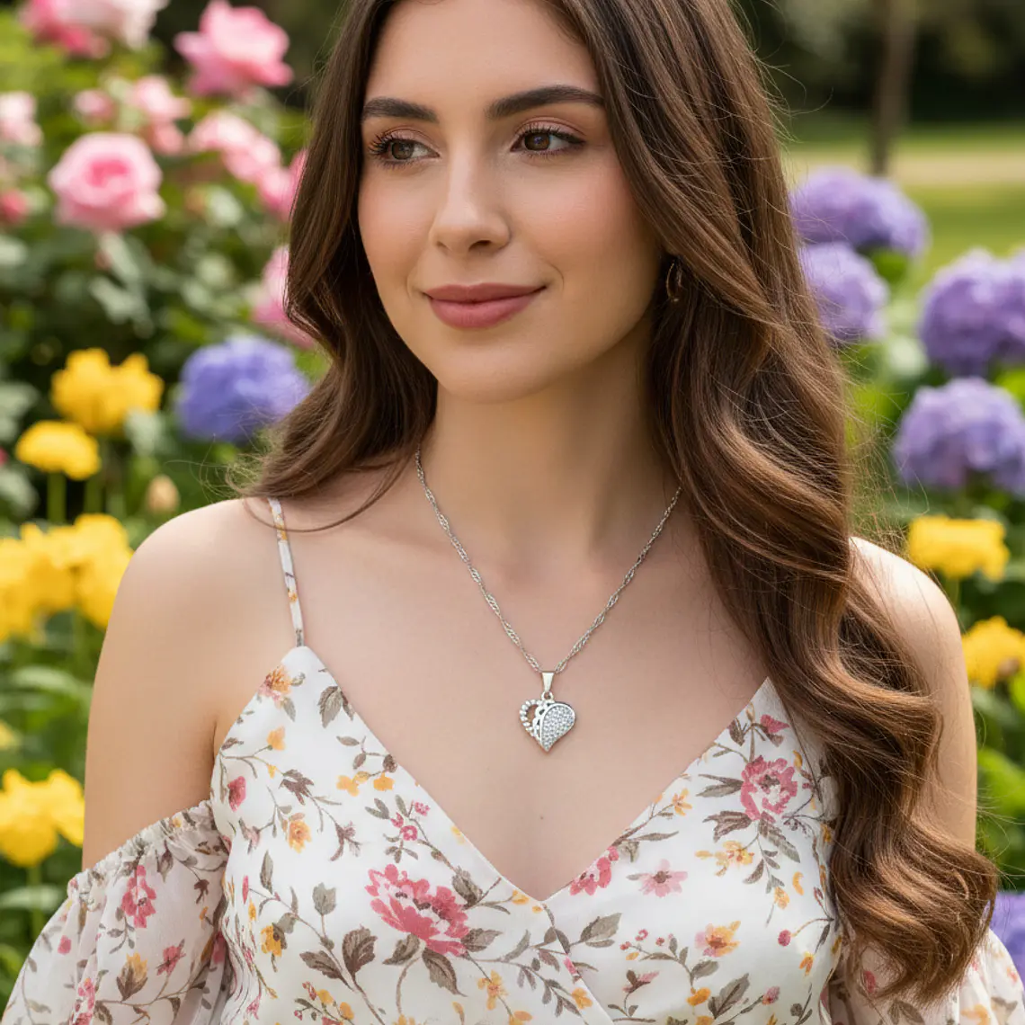 Collar colgante corazón plata 925 2