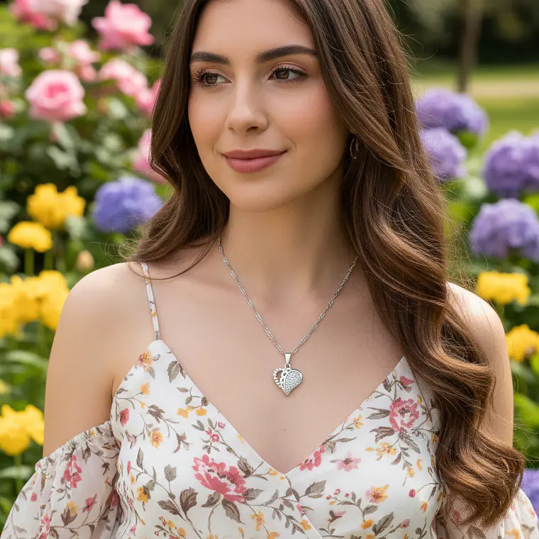 Collar colgante corazón plata 925 2