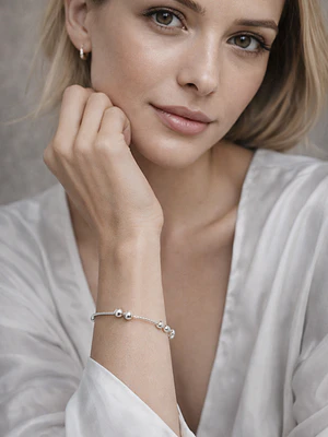 Pulsera de plata 950 con bolitas