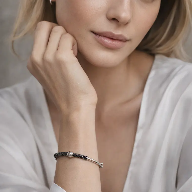 Pulsera de Plata envejecida 950 1