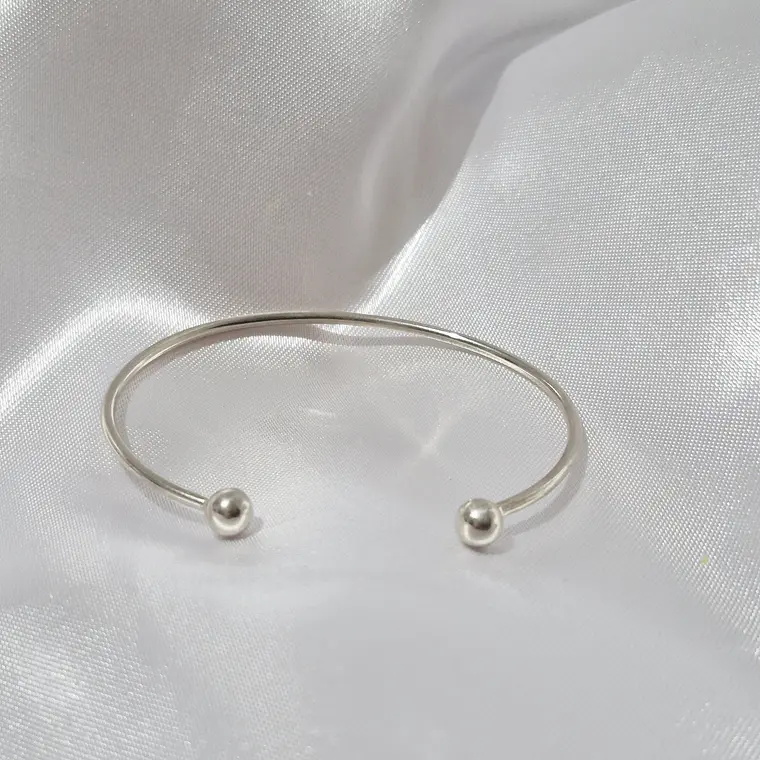 Pulsera de plata 950 de estructura rígida open-cuff 1