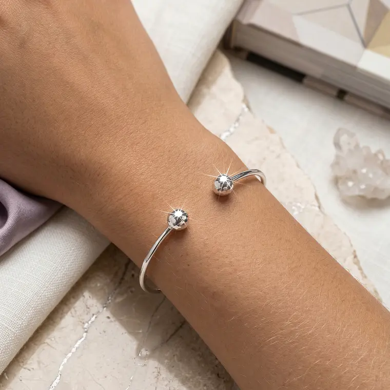 Pulsera de plata 950 de estructura rígida open-cuff 2