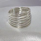 Anillo de cinco líneas juntas plata 950 - Miniatura 1