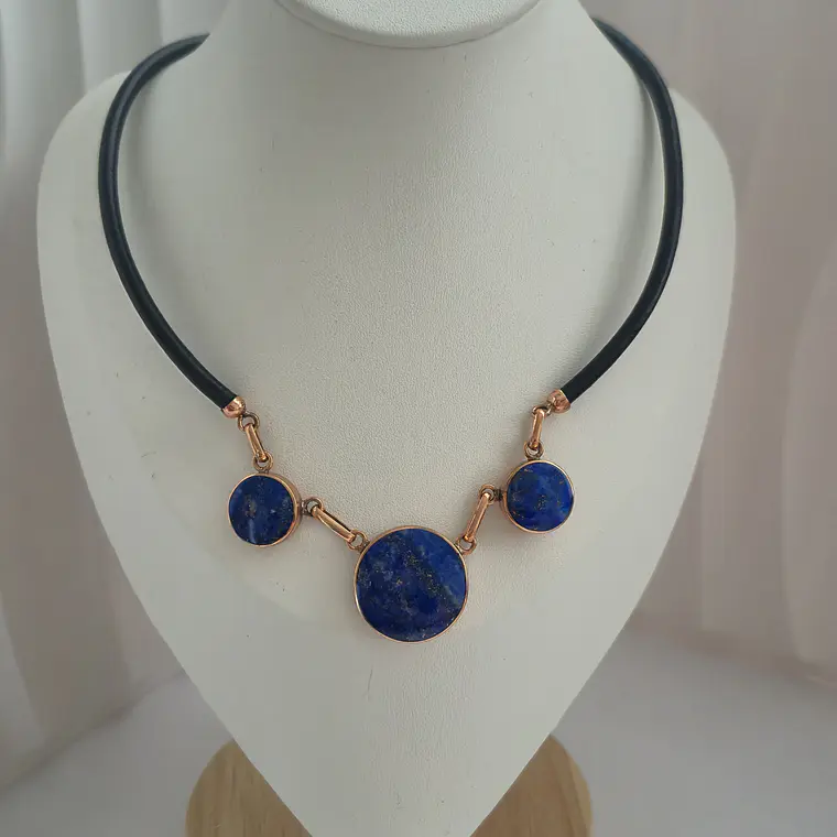 Collar Étnico Contemporáneo de Cobre y Lapislázuli 2