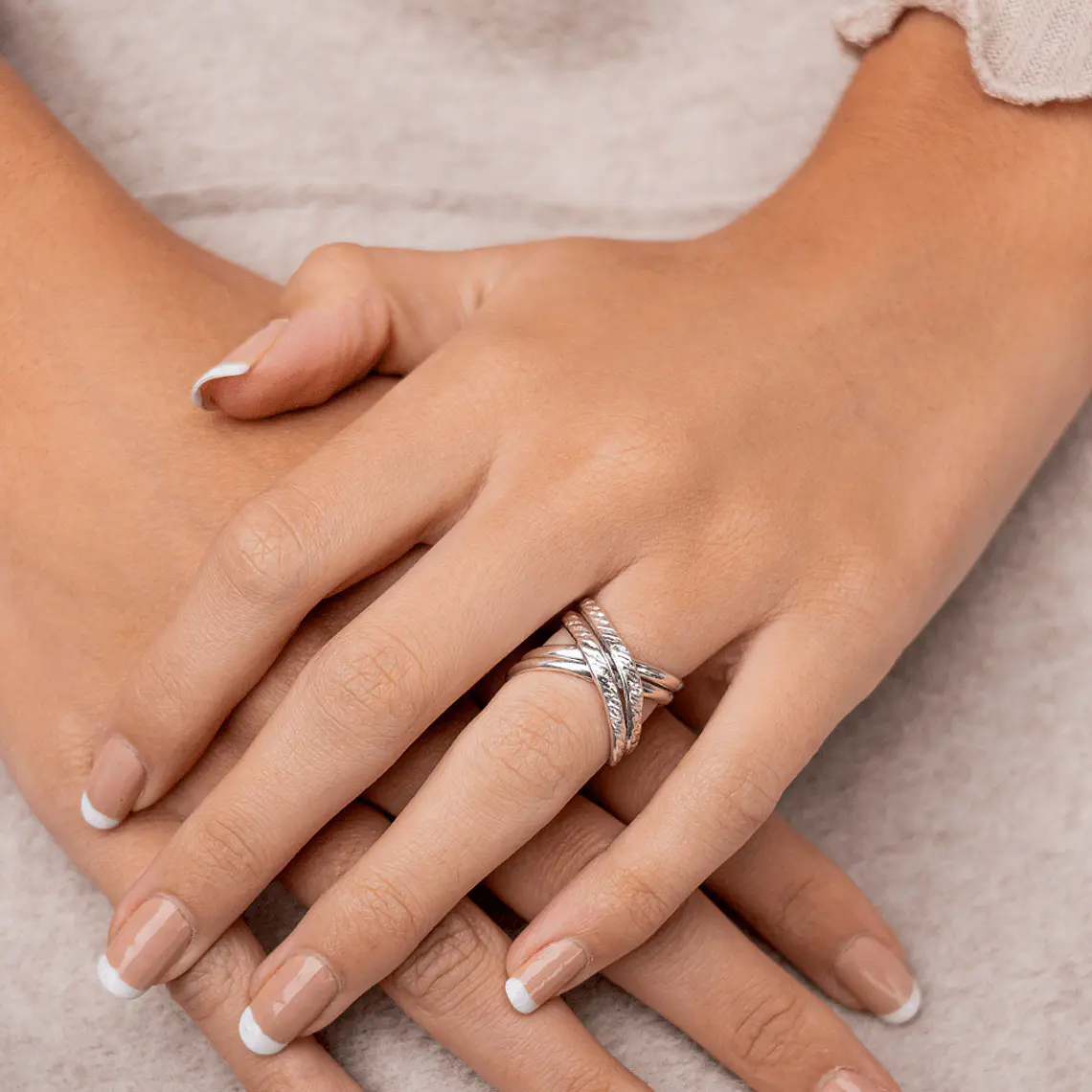 Anillo Cruzado Plata 950 2
