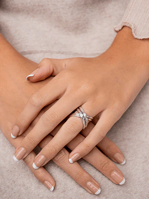 Anillo Cruzado Plata 950