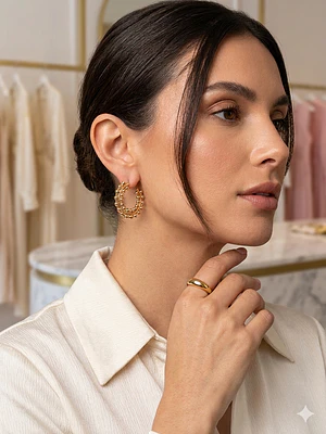 Aros estilo caracol baño de oro