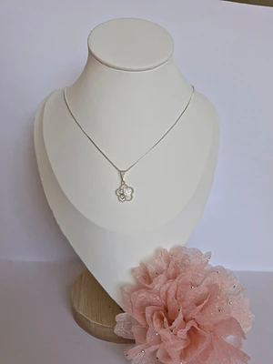 Collar plata 925 con colgante de flores 