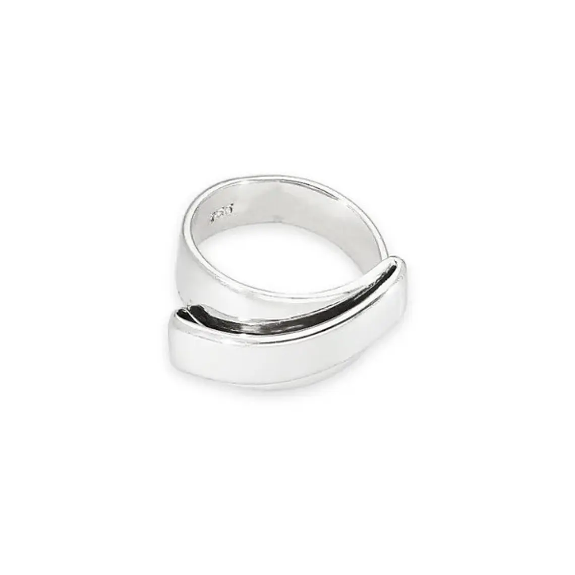 Anillo de plata 950 con diseño doblado 3