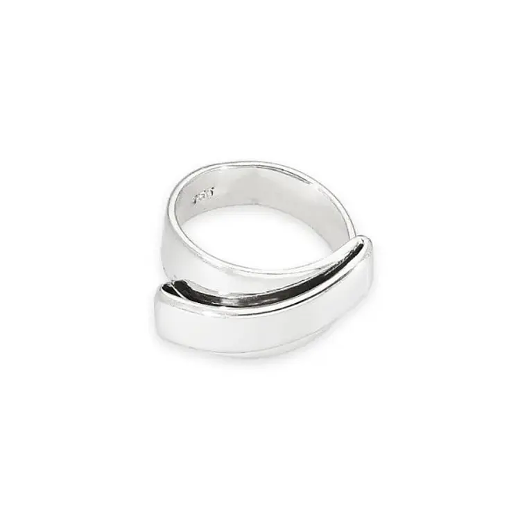 Anillo de plata 950 con diseño doblado 3