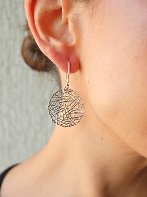 Aros colgante filigrana circulares plata 950