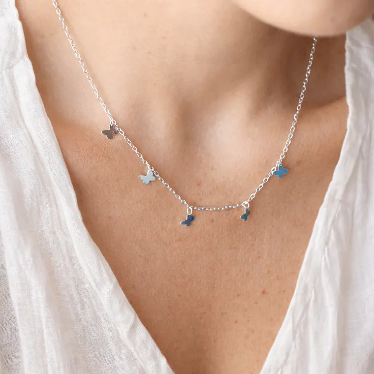 Collar de Plata mariposas  1