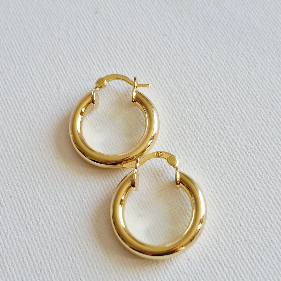 Aros Argolla Clásicos Acero Inoxidable Bañados en Oro 3cm 2