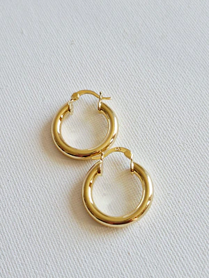 Aros Argolla Clásicos Acero Inoxidable Bañados en Oro 3cm
