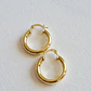 Aros Argolla Clásicos Acero Inoxidable Bañados en Oro 3cm - Miniatura 2