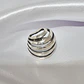 Anillo Plata 950 Abombado Lineas Radiales - Miniatura 1