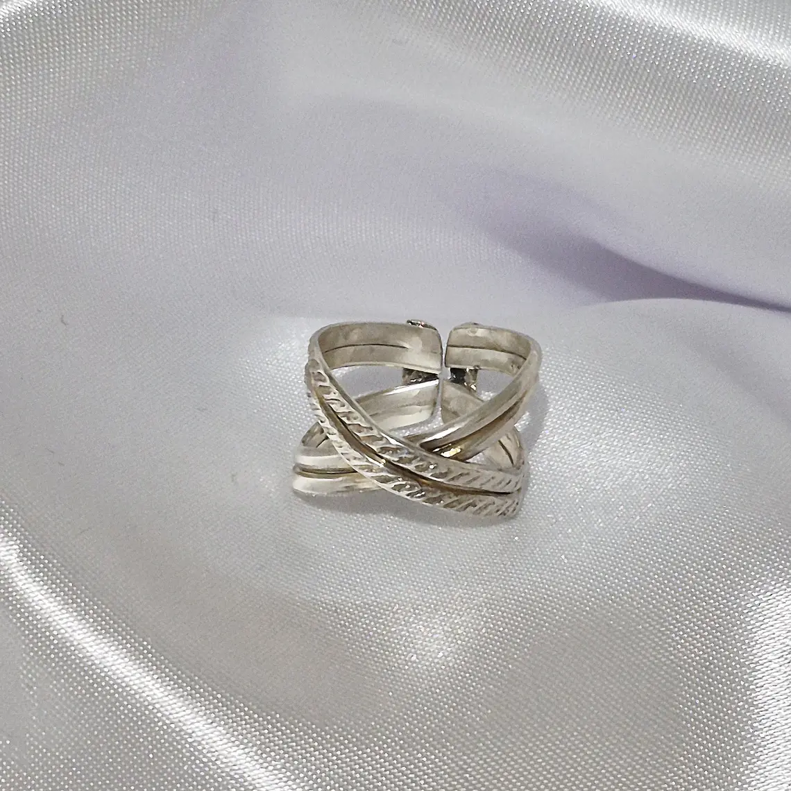 Anillo Cruzado Plata 950 3