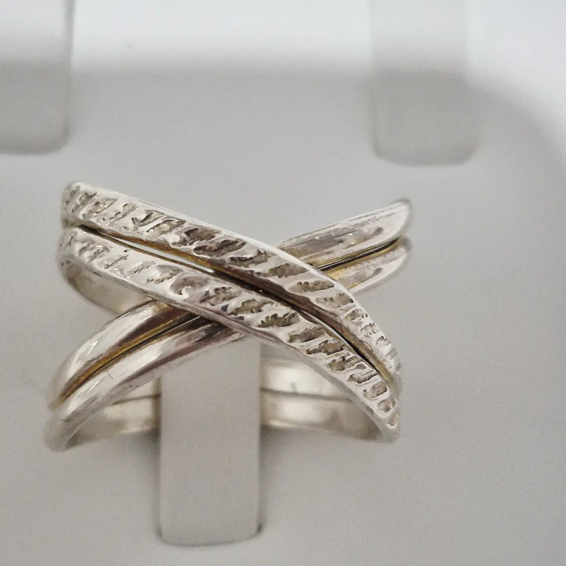 Anillo Cruzado Plata 950 4