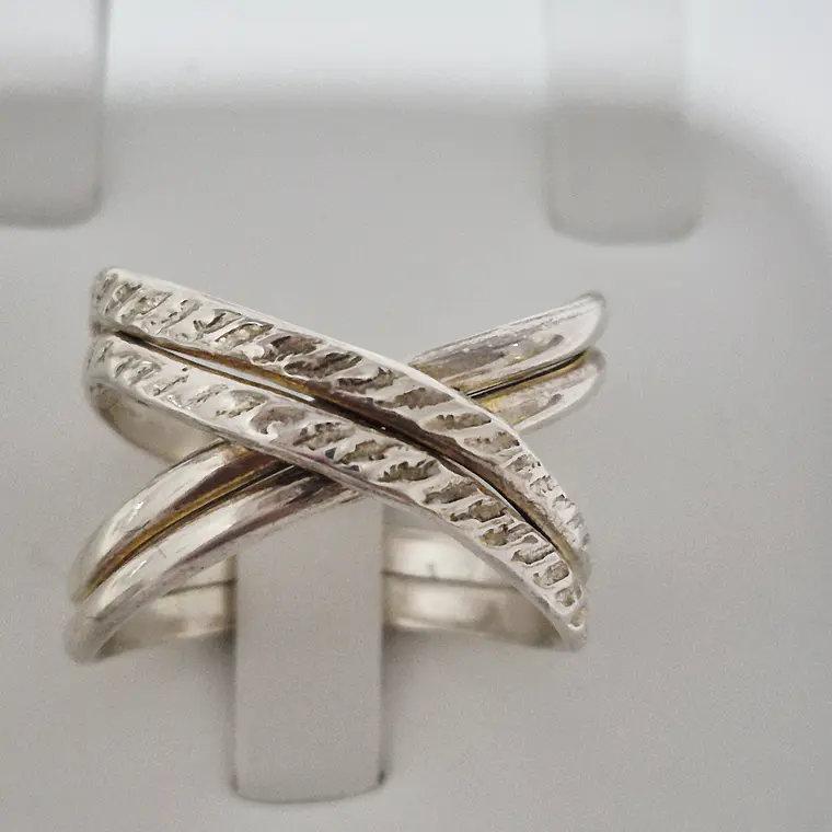 Anillo Cruzado Plata 950 4