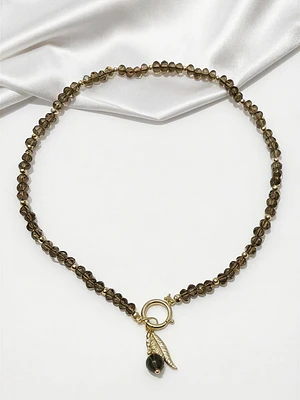 Collar Piedras Ahumadas con Dije Colgante