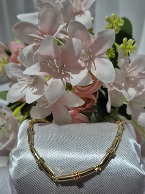 Pulsera Eslabones dorados Texturizados enchape Oro
